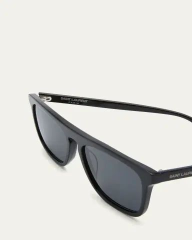 Saint Laurent Men's Slim Acetate Aviator Sunglasses with Logo | Thumbnail 4 Saint Laurent Men's Slim Acetate Aviator Sunglasses with Logo | Thumbnail 4