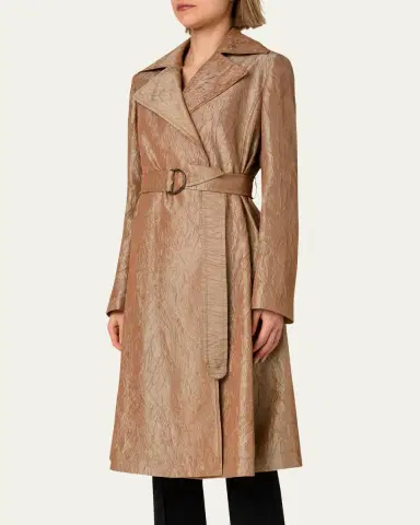 Akris punto Water-Repellent Double-Breast Belted Coat | Thumbnail 4 Akris punto Water-Repellent Double-Breast Belted Coat | Thumbnail 4