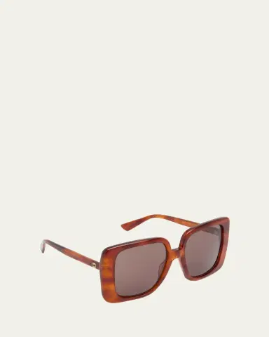 Gucci Oversized Square Havana Acetate Sunglasses | Thumbnail 3 Gucci Oversized Square Havana Acetate Sunglasses | Thumbnail 3