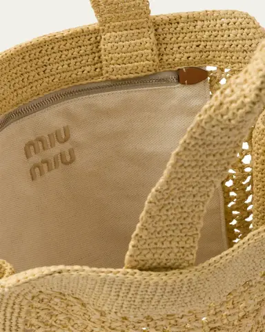 Miu Miu Crochet Logo Tote Bag | Thumbnail 4 Miu Miu Crochet Logo Tote Bag | Thumbnail 4