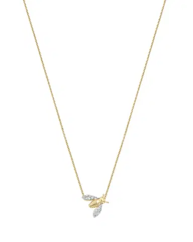 Sara Weinstock 18K Two-Tone Gold Queen Bee Diamond Petite Pendant Necklace, 16"L | Thumbnail 1 Sara Weinstock 18K Two-Tone Gold Queen Bee Diamond Petite Pendant Necklace, 16"L | Thumbnail 1
