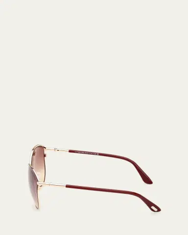 TOM FORD Penelope Metal & Acetate Butterfly Sunglasses | Thumbnail 3 TOM FORD Penelope Metal & Acetate Butterfly Sunglasses | Thumbnail 3