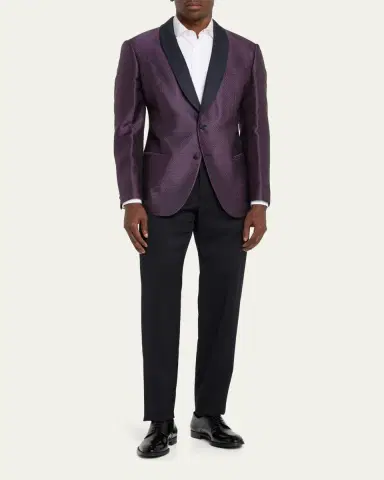 Giorgio Armani Men's Jacquard Shawl Blazer | Thumbnail 2 Giorgio Armani Men's Jacquard Shawl Blazer | Thumbnail 2