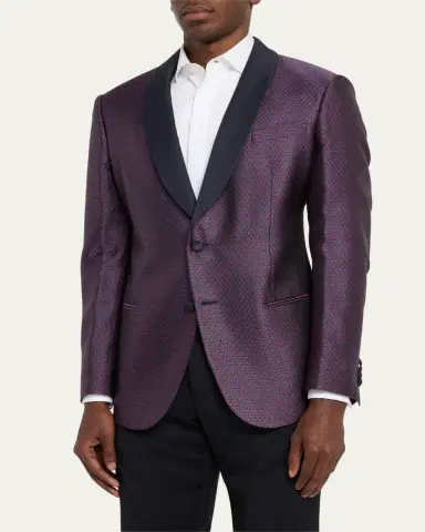 Giorgio Armani Men's Jacquard Shawl Blazer | Thumbnail 4 Giorgio Armani Men's Jacquard Shawl Blazer | Thumbnail 4