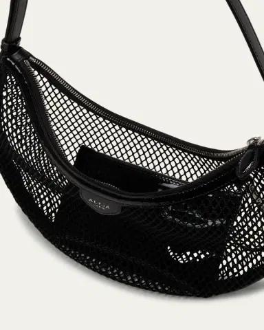 Alaïa One Piece Demi Perforated Shoulder Bag in Leather and Nylon | Thumbnail 4 Alaïa One Piece Demi Perforated Shoulder Bag in Leather and Nylon | Thumbnail 4