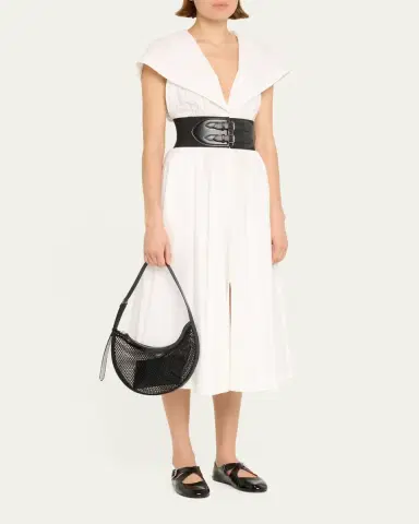 Alaïa One Piece Demi Perforated Shoulder Bag in Leather and Nylon | Thumbnail 5 Alaïa One Piece Demi Perforated Shoulder Bag in Leather and Nylon | Thumbnail 5