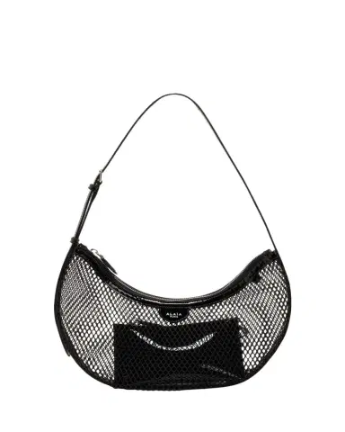 Alaïa One Piece Demi Perforated Shoulder Bag in Leather and Nylon | Thumbnail 1 Alaïa One Piece Demi Perforated Shoulder Bag in Leather and Nylon | Thumbnail 1