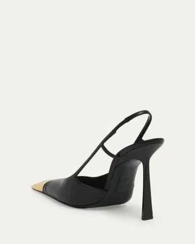 Saint Laurent Jeanne Leather Metallic-Toe Slingback Pumps | Thumbnail 4 Saint Laurent Jeanne Leather Metallic-Toe Slingback Pumps | Thumbnail 4