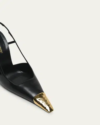 Saint Laurent Jeanne Leather Metallic-Toe Slingback Pumps | Thumbnail 5 Saint Laurent Jeanne Leather Metallic-Toe Slingback Pumps | Thumbnail 5
