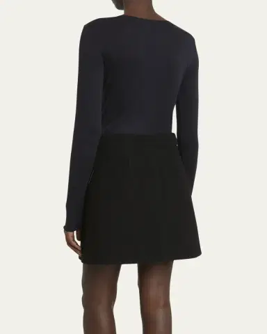 Proenza Schouler Mei Faux Leather Pocket Button-Front Wool Mini Skirt | Thumbnail 3 Proenza Schouler Mei Faux Leather Pocket Button-Front Wool Mini Skirt | Thumbnail 3