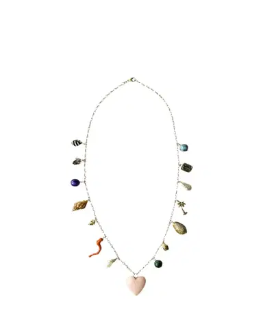 Haute Victoire Les Charmantes Opal Heart Charm Necklace | Thumbnail 1 Haute Victoire Les Charmantes Opal Heart Charm Necklace | Thumbnail 1