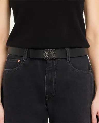 Loewe Men's Reversible Leather Anagram-Buckle Belt | Thumbnail 2 Loewe Men's Reversible Leather Anagram-Buckle Belt | Thumbnail 2