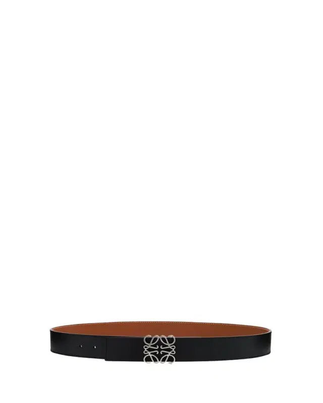 Men's Reversible Leather Anagram-Buckle Belt Men's Reversible Leather Anagram-Buckle Belt