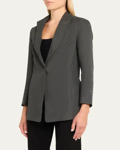 Giorgio Armani Linen Single-Breasted Blazer | Thumbnail 4 Giorgio Armani Linen Single-Breasted Blazer | Thumbnail 4