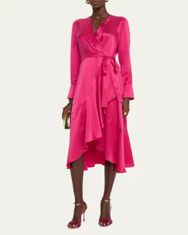 Kobi Halperin Victoria Faux-Wrap Silk Satin Midi Dress | Thumbnail 6 Kobi Halperin Victoria Faux-Wrap Silk Satin Midi Dress | Thumbnail 6