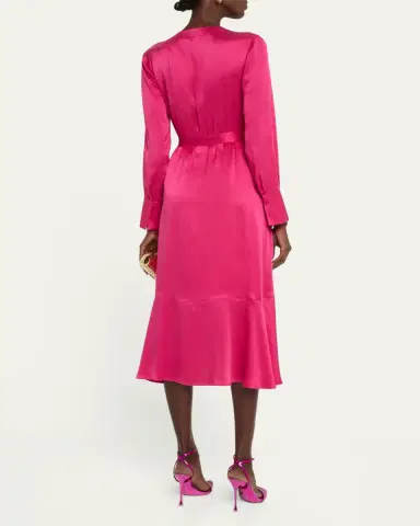 Kobi Halperin Victoria Faux-Wrap Silk Satin Midi Dress | Thumbnail 7 Kobi Halperin Victoria Faux-Wrap Silk Satin Midi Dress | Thumbnail 7