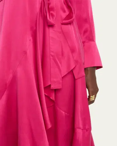 Kobi Halperin Victoria Faux-Wrap Silk Satin Midi Dress | Thumbnail 9 Kobi Halperin Victoria Faux-Wrap Silk Satin Midi Dress | Thumbnail 9