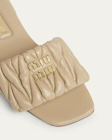 Miu Miu Quilted Leather Flat Slide Style | Thumbnail 6 Miu Miu Quilted Leather Flat Slide Style | Thumbnail 6