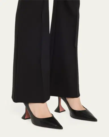 Amina Muaddi Ami Pointed Leather Pumps | Thumbnail 2 Amina Muaddi Ami Pointed Leather Pumps | Thumbnail 2