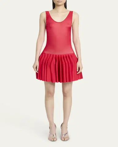 Alaïa Sleeveless Drop-Waist Flared Skirt Mini Dress | Thumbnail 6 Alaïa Sleeveless Drop-Waist Flared Skirt Mini Dress | Thumbnail 6