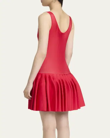 Alaïa Sleeveless Drop-Waist Flared Skirt Mini Dress | Thumbnail 7 Alaïa Sleeveless Drop-Waist Flared Skirt Mini Dress | Thumbnail 7