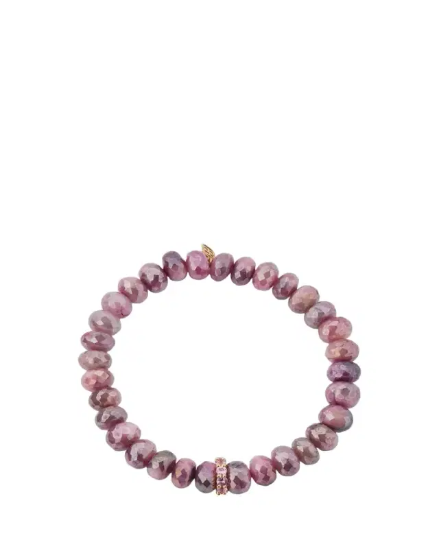 Pink Sapphire Rondelle Bead Bracelet Pink Sapphire Rondelle Bead Bracelet