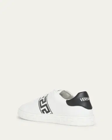 Versace Men's La Greca Leather Low-Top Sneakers | Thumbnail 4 Versace Men's La Greca Leather Low-Top Sneakers | Thumbnail 4