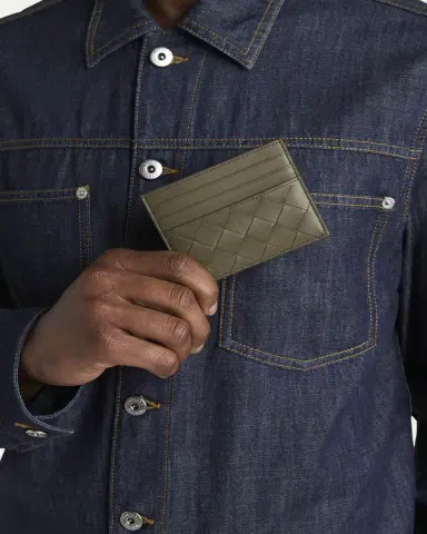 Bottega Veneta Men's Intrecciato 15 Leather Card Holder | Thumbnail 2 Bottega Veneta Men's Intrecciato 15 Leather Card Holder | Thumbnail 2