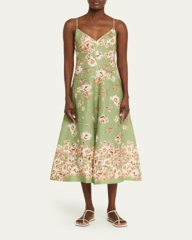 Cara Cara Mae Floral Linen Midi Dress | Thumbnail 2 Cara Cara Mae Floral Linen Midi Dress | Thumbnail 2