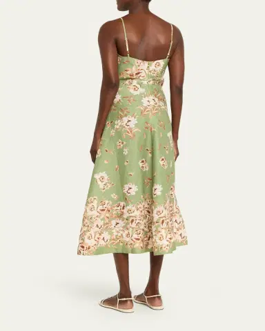 Cara Cara Mae Floral Linen Midi Dress | Thumbnail 3 Cara Cara Mae Floral Linen Midi Dress | Thumbnail 3