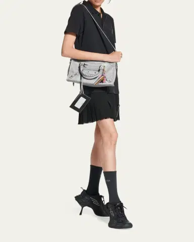 Balenciaga Le City Small Arena Leather Crossbody Bag | Thumbnail 5 Balenciaga Le City Small Arena Leather Crossbody Bag | Thumbnail 5
