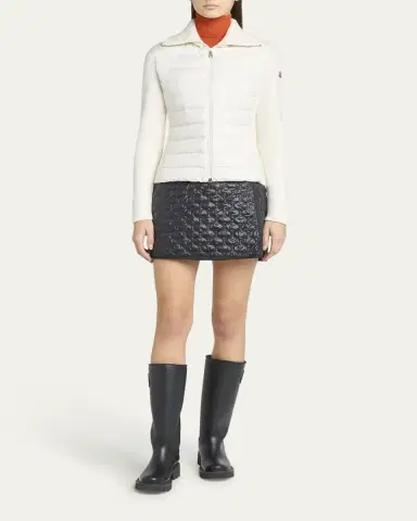 Moncler Padded Wool Zip-Up Cardigan | Thumbnail 2 Moncler Padded Wool Zip-Up Cardigan | Thumbnail 2