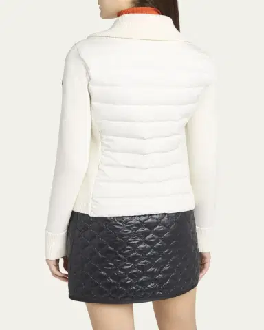 Moncler Padded Wool Zip-Up Cardigan | Thumbnail 3 Moncler Padded Wool Zip-Up Cardigan | Thumbnail 3