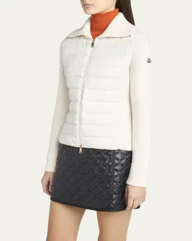 Moncler Padded Wool Zip-Up Cardigan | Thumbnail 4 Moncler Padded Wool Zip-Up Cardigan | Thumbnail 4