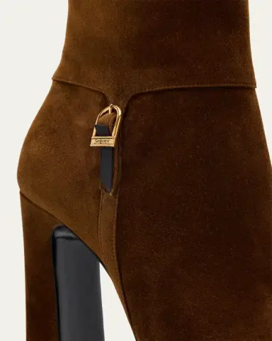 Saint Laurent Nico Platform Suede Booties | Thumbnail 5 Saint Laurent Nico Platform Suede Booties | Thumbnail 5