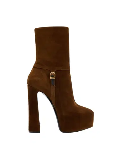 Saint Laurent Nico Platform Suede Booties | Thumbnail 1 Saint Laurent Nico Platform Suede Booties | Thumbnail 1