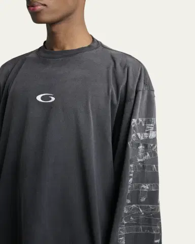 Balenciaga Men's Security Tape Oversized Long-Sleeve T-Shirt | Thumbnail 5 Balenciaga Men's Security Tape Oversized Long-Sleeve T-Shirt | Thumbnail 5