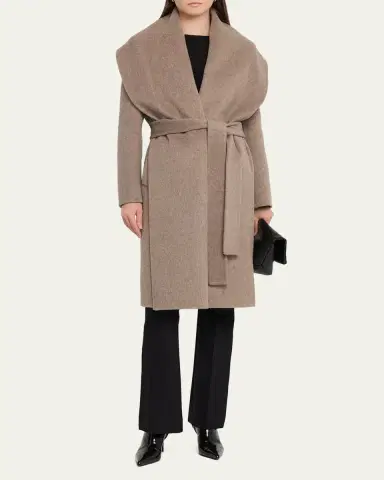 Kobi Halperin Yael Shawl-Collar Wrap Coat | Thumbnail 2 Kobi Halperin Yael Shawl-Collar Wrap Coat | Thumbnail 2