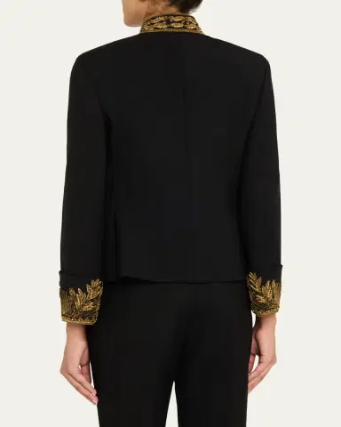 Alexander McQueen Embroidered Wool Stretch Gabardine Jacket | Thumbnail 3 Alexander McQueen Embroidered Wool Stretch Gabardine Jacket | Thumbnail 3