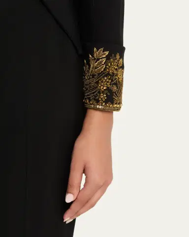 Alexander McQueen Embroidered Wool Stretch Gabardine Jacket | Thumbnail 5 Alexander McQueen Embroidered Wool Stretch Gabardine Jacket | Thumbnail 5
