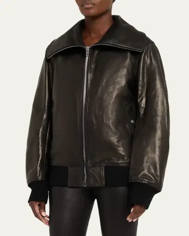 DRKSHDW RICK OWENS Oversized Leather Bomber Jacket | Thumbnail 4 DRKSHDW RICK OWENS Oversized Leather Bomber Jacket | Thumbnail 4