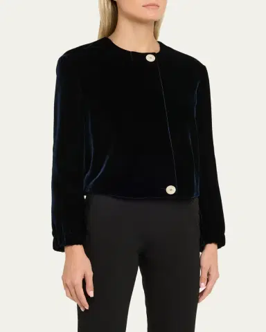 Giorgio Armani Short Velvet Jacket | Thumbnail 4 Giorgio Armani Short Velvet Jacket | Thumbnail 4