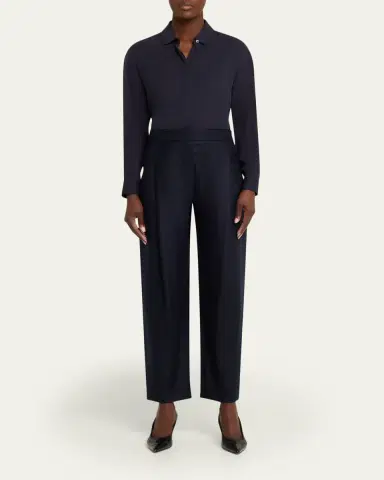 Giorgio Armani Flanella Cashmere Straight-Leg Pants | Thumbnail 2 Giorgio Armani Flanella Cashmere Straight-Leg Pants | Thumbnail 2