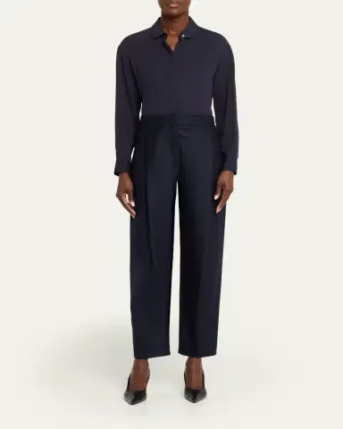 Giorgio Armani Silk Long-Sleeve Button-Down Shirt | Thumbnail 2 Giorgio Armani Silk Long-Sleeve Button-Down Shirt | Thumbnail 2