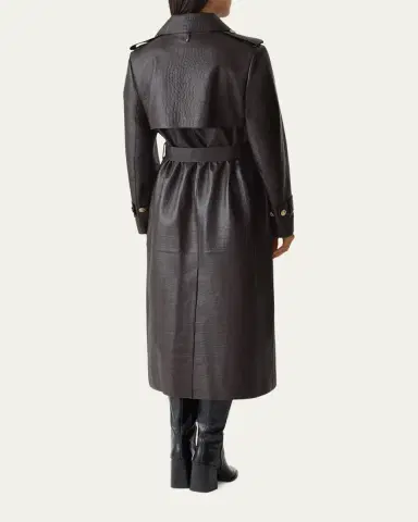 Mackage Gael-NV Croc-Embossed Leather Trench Coat | Thumbnail 3 Mackage Gael-NV Croc-Embossed Leather Trench Coat | Thumbnail 3