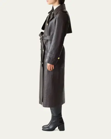Mackage Gael-NV Croc-Embossed Leather Trench Coat | Thumbnail 4 Mackage Gael-NV Croc-Embossed Leather Trench Coat | Thumbnail 4