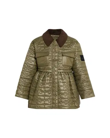 Ganni Quilted Logo Midi Coat | Thumbnail 1 Ganni Quilted Logo Midi Coat | Thumbnail 1
