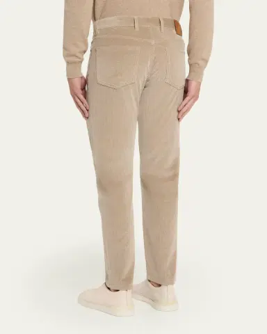 Zegna Men's Dark Gray Corduroy Straight-Leg Jeans | Thumbnail 3 Zegna Men's Dark Gray Corduroy Straight-Leg Jeans | Thumbnail 3