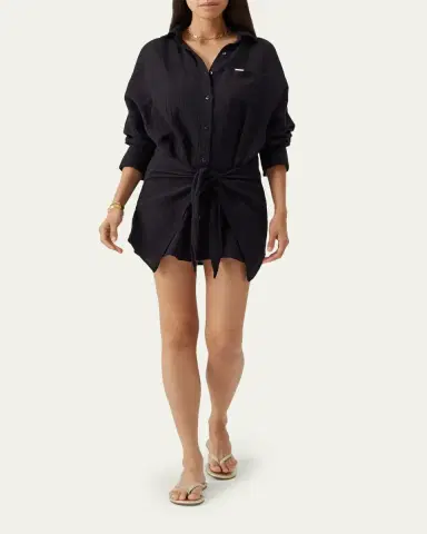 Melissa Odabash Sara Gauze Wrap Mini Shirtdress | Thumbnail 2 Melissa Odabash Sara Gauze Wrap Mini Shirtdress | Thumbnail 2