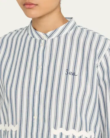 Sea Richa tripe Long-Sleeve Cotton Top | Thumbnail 5 Sea Richa tripe Long-Sleeve Cotton Top | Thumbnail 5